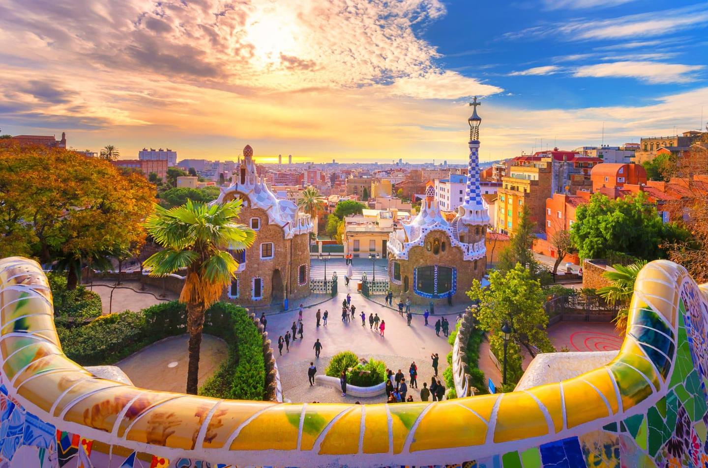 Vue de la ville de Park Guell à Barcelone, Espagne