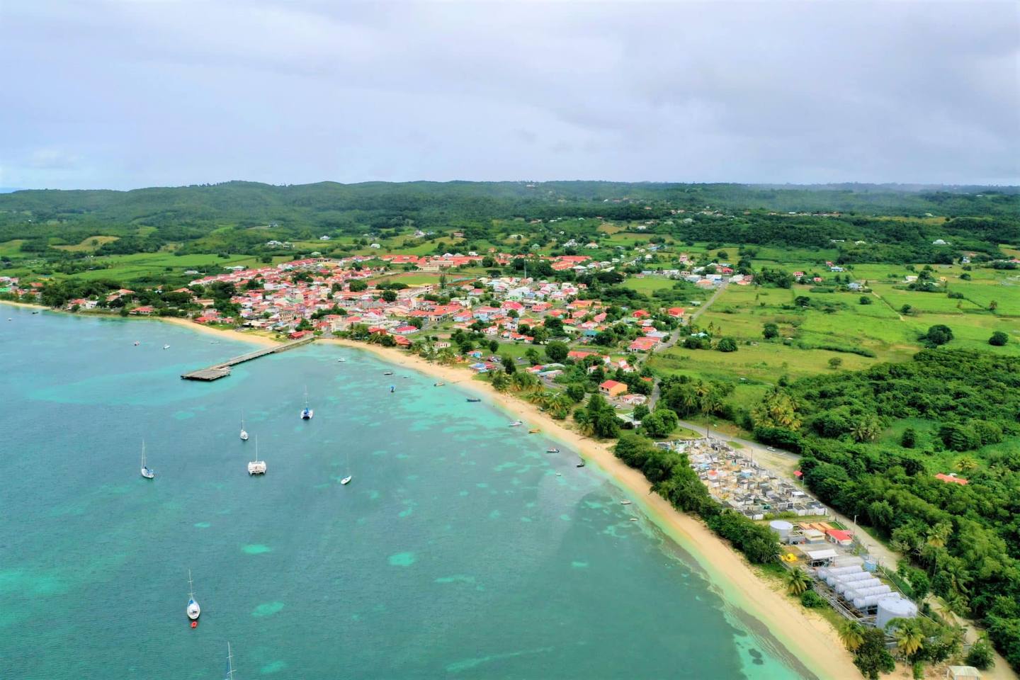Vue aérienne de Marie Galante