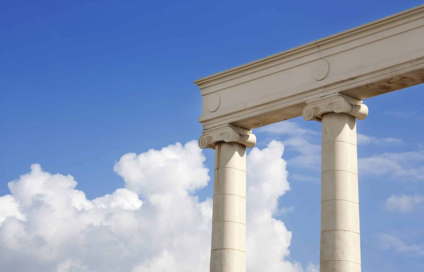 Colonnes grecques près du Mont Olympe
