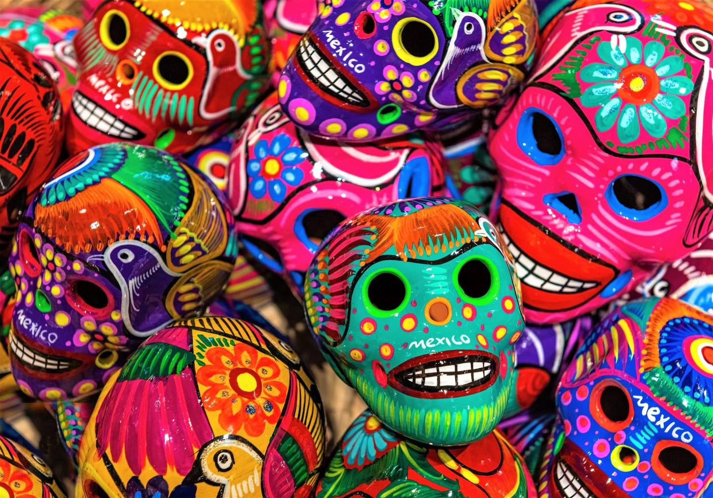 Crânes colorés pour le jour des morts au Mexique
