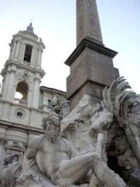 Fontaine des 4 fleuves et St Agnese