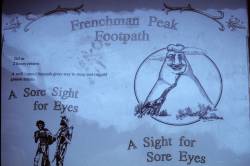 clin d'oeil, panneau d'info de Frenchman Peak