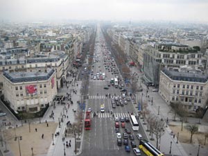Les Champs Elysées vus de la terrasse
