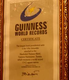 Certificat Guiness world record : plus grande suite du monde