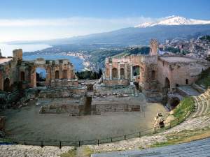Théâtre grec de Taormine et l'Etna Théâtre grec de Taormine et l'Etna