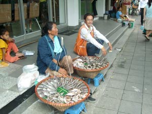 Vendeurs de rue de Bangkok