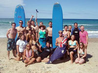 Equipe de cours de surf à Sydney Royal Parc national