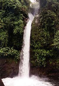 Une cascade dans la forêt tropicale à Combo
