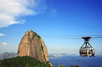 Une cabine téléphérique sur la Montagne de Pain de Sucre, Rio de Janeiro
