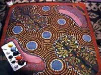 Une peinture reflétant la culture aborigène, Ayers Rock