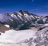 Eiger - une vue panoramique du Glacier à Jungfrau