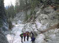 La géologie de la montagne du Grotto Canyon