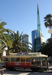 Le tramway pour la visite de Perth