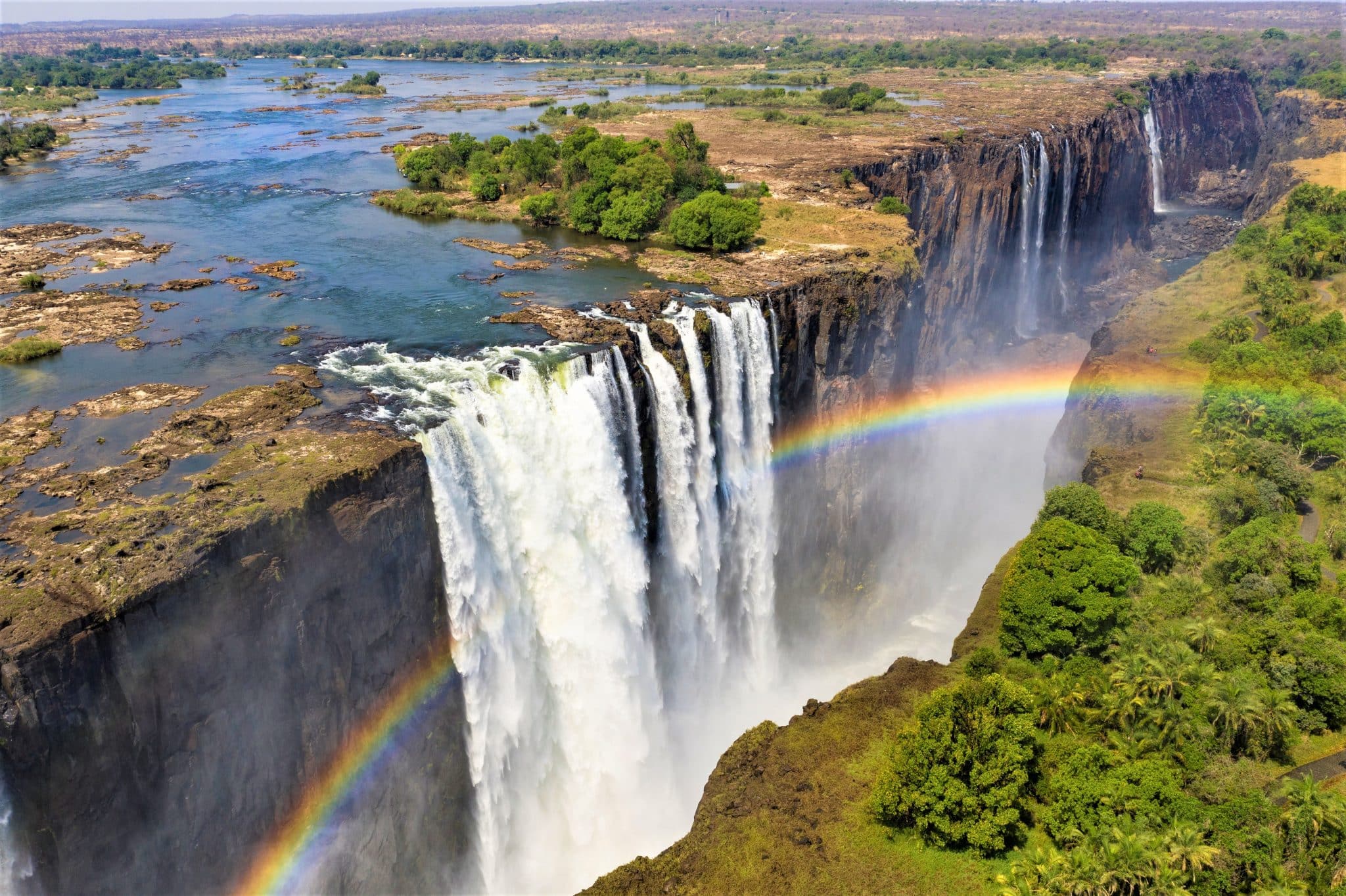 Vue aérienne de la célèbre Victoria Falls au Zimbabwe et en Zambie