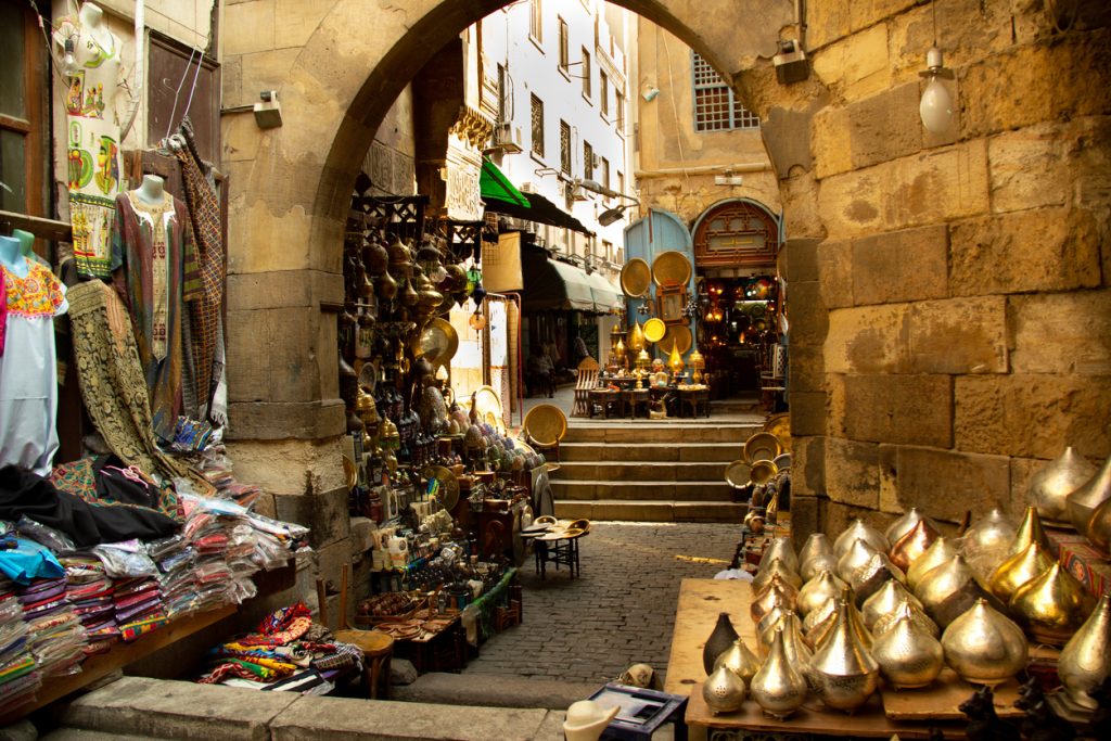 Le bazar de Khan Al-Khalili, Le Caire, Egypte