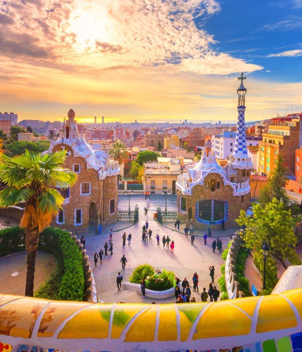 Vue de la ville de Park Guell à Barcelone, Espagne