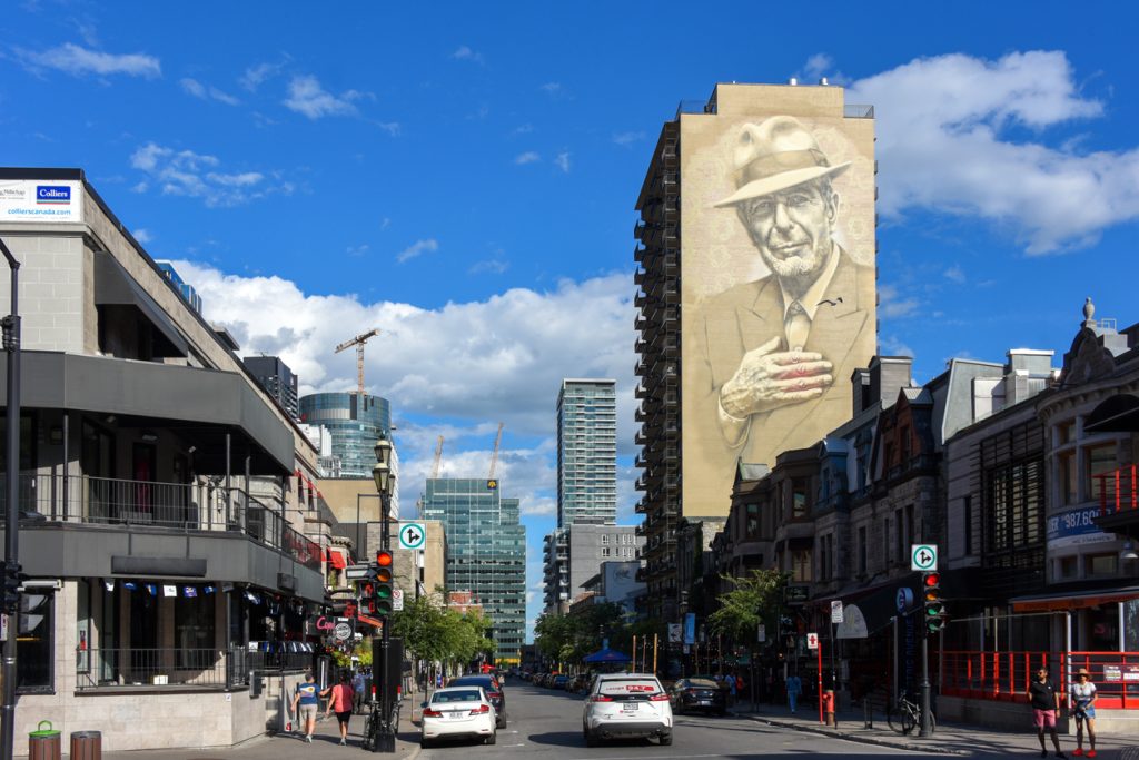 Murale de Léonard Cohen sur Crescent Street, Montréal